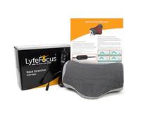 LyfeFocus Neck Stretcher with Heat for Back & Neck Pain - Neck Support Posture Corrector with Firm Nodes Designed to Relieve Muscle Tension (Grey, Heat Only)