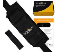 LyfeFocus Premium Multi-Use Reusable Hot & Cold Gel Ice Pack for Shoulder, Leg & Back Pain Relief: Microwaveable & Freezable Wrap, Heat/Ice for Injuries (Black, 45cm*15cm + Strap)
