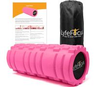 LyfeFocus Premium Trigger Point Foam Roller - Multi Pressure Point with 3 Unique Moulds for Muscle Tension - Specialist Approved Sports Massage Roller for Deep Tissue Therapy - with Carry Bag (Pink)
