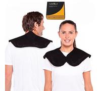 LyfeFocus Reusable Hot & Cold Pack Gel Heat Wrap for Neck & Shoulder Pain - Flexible, Microwaveable & Freezable Ice Pack - Shoulder Heat Pad for Tension & Pain Relief - Black Protective Cover