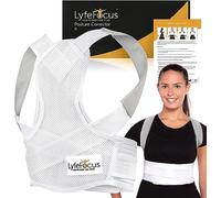 LyfeFocus S1 Posture Corrector Back Brace, White, Medium