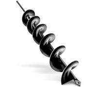 LYFETC Garden Auger Drill Bit, 8 x 60 cm Post Hole Digger,black Solid Shaft