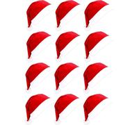 LYFETC Santa Hats 12 Pack Adult, Upgrade Extra Large Size Santa Outfit Party Hats for Adults Xmas Hats New Year Party Supplies, Thickened Material (red)