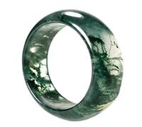 LYFHJD Agate Ring, Ice Floating Flower Ring, Grass Green Agate Stone Couple's Tail Ring Box, The Best Choice (Color : Green, Size : 15mm)