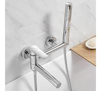 LYFHJD Bath Shower Mixer Tap Bath Mixer Taps with Shower Head and Hose with Rotating Spout Single-Lever Bath Mixer Black lofty ambition