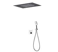 LYFHJD Concealed Shower Mixer Set Rectangular Shower Head Rain Shower Kit Mixer Shower System-Chrome-B Chromeb