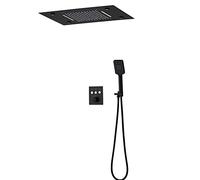 LYFHJD Concealed Shower Mixer Set Rectangular Shower Head Rain Shower Kit Mixer Shower System-Chrome-B Chromeb