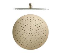 LYFHJD CUHSA Rain Shower Head Brushed Gold 10 Inch Round Shower Heads 304 Stainless Steel Large Rainfall Showerhead Ultra Thin High Pressure Shower Head