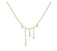 LYFHJD Five Stars Pendant Three Chain Tassel Charms Necklaces For Women Elegant Clavicle Choker Party Jewelry