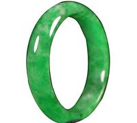 LYFHJD Jade Bangle Bracelets for Women Natural Burmese Full Green Jadeite Jewellery with Certificate Gift Box (52-54mm)