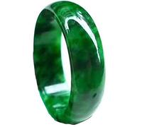 LYFHJD Jade Ring Burma Dry Solid Green Floating Flower Jade Ring Band Rings For Men And Women, Rings For Women (Size : 18mm)