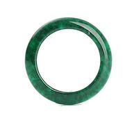 LYFHJD Jadeite Jade Ring Band For Woman Or Man Thin Modern Ring Jewelry, Raw Stone Ring, Chinese Jade Ring, Solid Stone Ring (Color : Green, Size : 21mm)