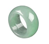 LYFHJD Natural Burmese Jadeite Light Green Retro Wide-brimmed Men's Ring Jade Wrench Wide-brimmed Ring Ring For Men And Women (Color : Green, Size : 20MM)