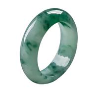 LYFHJD Natural Green Jade Ring, Chinese Jade Amulet, Hand Carved Crafts, Women's and Men's Craft Gifts Box (Color : Gray, Size : 14mm)