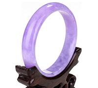 LYFHJD Natural Violets Jade Bangle Bracelet for Women Elegant Classical Genuine Purple Jadeite Bangles Jewelry with Gift Box (Size : 54mm)