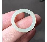 LYFHJD Natural White Jade Fine Circle Ring Jade Hetian Jasper Ring For Men And Women Engagement Rings Box (Color : White, Size : 16mm)