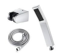 LYFHJD Shower Head Handheld Shower Head Set Brass Hand Held Showerhead Rainfall Showerhead One Spray Modes Massage Spa Showerhead Square Hand Shower Head with Silicone Nozzle S