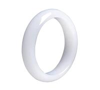 LYFHJD White Jade Bangle Bracelet for Women Retro Chinese Style Natural Jade Gemstone Jewelry Christmas Day Gift for Mother (Size : 52mm)