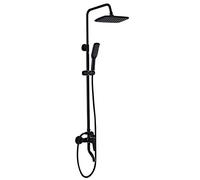 LYFHJD WHLTYH Bathroom Luxury Rain Mixer Combo Brass 3-Spray Shower Faucet Set Hand Held Shower Head with Holder/Hose Chrome Matte Black