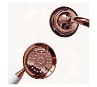 LYFHJD WHLTYH Hand Top Head Shower Rain Fall Classic Top Ceramic Porcelain Plastic Matt Black Rose Gold Shine Chrome Rain Fall for Bathroom (Color : Shower set Gold)