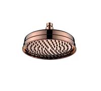LYFHJD WHLTYH Hand Top Head Shower Rain Fall Classic Top Ceramic Porcelain Plastic Matt Black Rose Gold Shine Chrome Rain Fall for Bathroom (Color : DS0020RG-86)