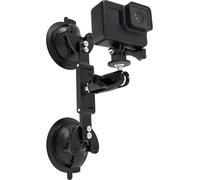 LYFICCS Strong Suction Cup Camera Mount, 3.5 inch Dual Suction Cups, Magic Arm Mount, Go Pro Holder for Car Boat Windshield Window, for DSLR, Lightweight Camera, Vehicle Shooting, Action Cameras