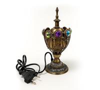 LYFJOY Electric Incense Burner | Arabic-Middle Eastern Style Metal Bakhoor Burner | Traditional Tabletop Censer for Aromatherapy, Home Fragrance, Yoga, Spa, Office Decor (Grey, WL-48BS)