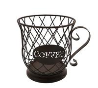 LYFJXX Coffee Pods Storage Basket, Capsule Holder for 35 K Cup Organizer, Large Capacity Coffee Pod Organizer, Basket Decor for Bar Countertop (Brown)