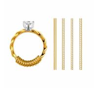 LyfNeeds Silicone Golden Color Ring Size Adjuster - 12 Pcs Ring Guard for Loose Rings - Valentines Gifts for him | Unisex and Traditional Style Compatible - 2mm to 5mm 4 Sizes 3Pcs Each