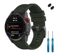 Lyforaz Band Compatible with Garmin Fenix 8/8 Pro 47mm and Descent G2, Soft Silicone Replacement Watch Band Strap Wristband for Instinct 3/E 45MM, Descent G2 Smart Watch for Women Men(Dark Green)
