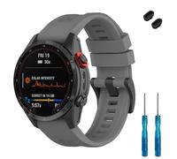 Lyforaz Band Compatible with Garmin Fenix 8/8 Pro 47mm and Descent G2, Soft Silicone Replacement Watch Band Strap Wristband for Instinct 3/E 45MM, Descent G2 Smart Watch for Women Men(Gray)