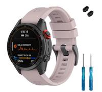 Lyforaz Band Compatible with Garmin Fenix 8/8 Pro 47mm and Descent G2, Soft Silicone Replacement Watch Band Strap Wristband for Instinct 3/E 45MM, Descent G2 Smart Watch for Women Men(Light Pink)