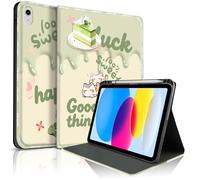 Lyforaz Case for iPad 11th (A16) 11-inch 2025/10th Generation 10.9-inch 2022, Cute Cat Chic Stylish Cake Sweet Aesthetics Design Protective Cover with Pencil Holder, Anti-Slip, Shockproof-Cream Green