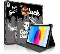 Lyforaz Case for iPad 11th (A16) 11-inch 2025/10th Generation 10.9-inch 2022, Cute Cat Chic Stylish Cake Sweet Aesthetics Design Protective Cover with Pencil Holder, Anti-Slip, Shockproof-Cream Black