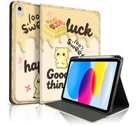 Lyforaz Case for iPad 11th (A16) 11-inch 2025/10th Generation 10.9-inch 2022, Cute Cat Chic Stylish Cake Sweet Aesthetics Design Protective Cover with Pencil Holder, Anti-Slip, Shockproof-Cream Yellow