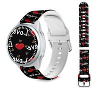 Lyforaz Holiday Valentine's Band Compatible with Samsung Galaxy Watch 3 45mm, 22MM Soft Silicone Cute Strap for Venu 4 45mm/3/2/Forerunner 570 47mm/970/965/955 Smartwatch for Women Men-Loving Heart-6