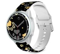 Lyforaz Paw Print Band Compatible with Samsung Galaxy Watch 3 45mm, 22MM Soft Silicone Cute Strap for Venu 4 45mm/3/2/Forerunner 570 47mm/970/965/955 Smartwatch for Women Men-Black Yellow Paw