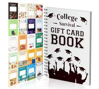 Lyforpyton School Survival Gift Card Book, Themed Gift Card Holder Album for Students, Graduation Back to School Care Package Gift for High School & College Teens （ White ）