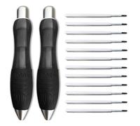 Lyforx 14pcs Big Fat Pens Aids Writing - 2 Pens + 6 Black Refills + 6 Blue Refills for Tremor, Arthritis, Parkinson, Handicap, Carpal Tunnel