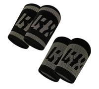 LYFT-RX Wrist Sweatbands, Slim Fit Design for Weightlifting, Gym, Workout, Cross Training, Weight Lift, Sports, 4.5 inch Sweat Wicking Wrist Bands, Men and Women, 2 Pairs - Gray Dark/Light Large