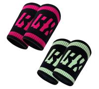 LYFT-RX Wrist Sweatbands, Slim Fit Design for Weightlifting, Gym, Workout, Cross Training, Weight Lift, Sports, 4.5 inch Sweat Wicking Wrist Bands, Men and Women, 2 Pairs - Pink/Mint Small