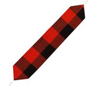 Lyfthologen 178*33cm Table Runner with Tassel, Red Black Buffalo Check Table Runner, Table Decoration for Kitchen, Party, Restaurant