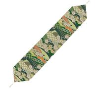 Lyfthologen 200*33cm Table Runner with Tassel, Japanese Pattern Table Runner, Table Decoration for Kitchen, Party, Restaurant