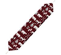 Lyfthologen 229*33cm Table Runner with Tassel, Buffalo Plaid Woodland Christmas Table Runner, Table Decoration for Kitchen, Party, Restaurant