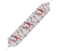 Lyfthologen 229*33cm Table Runner with Tassel, Cherry Blossom Table Runner, Table Decoration for Kitchen, Party, Restaurant