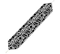 Lyfthologen 229*33cm Table Runner with Tassel, Cow Print Table Runner, Table Decoration for Kitchen, Party, Restaurant