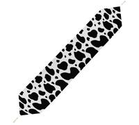 Lyfthologen 229*33cm Table Runner with Tassel, Cow Print Table Runner, Table Decoration for Kitchen, Party, Restaurant