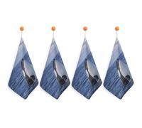 Lyfthologen 4 Piece Hanging Hand Towels, Killer Whales Orca Small Dry Hand Towel for Kitchen Bathroom