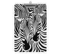 Lyfthologen A4 Clip Board, Abstract Animal Zebra Clipboard, Acrylic Clipboards for Office, School