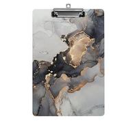Lyfthologen A4 Clip Board, Black Gold Marble Clipboard, Acrylic Clipboards for Office, School